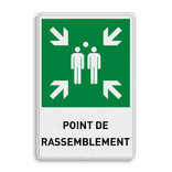 Verzamelplaats BHV bord met Franse tekst POINT DE RASSEMBLEMENT