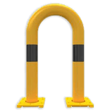 Arceau droit amovible en acier Ø 76 mm jaune/noir – modèle droit