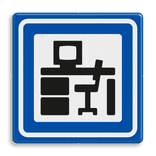 Verkeersbord BW101 met pictogram kantoor(pand)