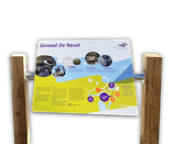Montageframe met houten staanders - voor informatiebord natuurgebied