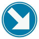 Veiligheidsbord - D1d - Verplicht rechts aanhouden