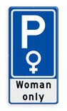 Parkeerbord voor woman only