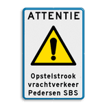 Attentiebord met pictogram en eigen tekst