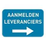 Informatiebord - Aanmelden leveranciers met pijl
