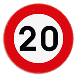 Verkeersbord SB250 C43 - Verbod te rijden met een grotere snelheid dan is aangeduid