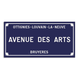 Personaliseerbaar straatnaambord - Ottignies-Louvain-La-Neuve-stijl