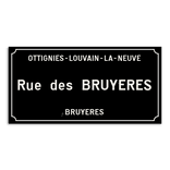 Personaliseerbaar straatnaambord - Ottignies-Louvain-La-Neuve-stijl