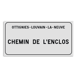 Personaliseerbaar Straatnaambord – Ottignies-Louvain-la-Neuve-stijl