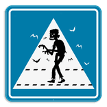 Verkeersbord SB250 - Overstekende zombie