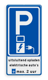 Verkeersbord laadpaal + tekst en parkeerschijf
