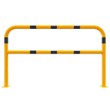 Barrière de protection en acier Ø 60 mm avec traverse – Jaune/noir