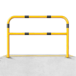 Barrière de protection en acier Ø 60 mm avec traverse – Jaune/noir