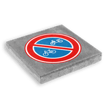 Dalle de signalisation - 300x300mm - Pas de bicyclettes (cyclomoteurs)