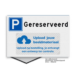 Vlak Parkeerplaatsbord 300x200mm Gereserveerde parkeerplaats met logo