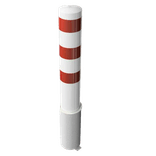 Rampaal Ø193mm staal - verzinkt of wit/rood - vast of uitneembaar