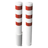 Rampaal Ø193mm staal - verzinkt of wit/rood - vast of uitneembaar