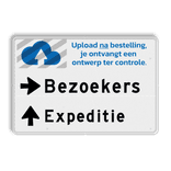 Routebord bezoekers expeditie + pijlen en logo - reflecterend