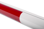 Limiteur de hauteur rouge/blanc avec œillets de suspension – Tube acier Ø60 mm