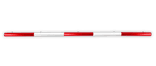 Limiteur de hauteur rouge/blanc avec œillets de suspension – Tube acier Ø60 mm