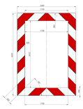 Kaderrand NL 2300x3222x300mm rood/wit Silca/VPD | Klasse 3
