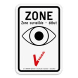 Panneau VIGILIS - Début de la zone surveillée - Suveillance Belge