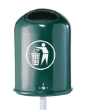 Buiten afvalbak staal verzinkt, groen - 45 liter