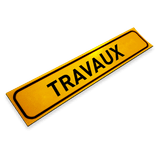 Plaque voiture magnétique FLUOR - 800x160mm - Travaux