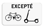 Panneau SB250 - M23 - Excepté bicyclettes et trottinettes