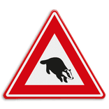 Verkeersbord - waarschuwing overstekende dassen