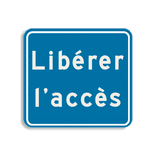 Panneau plat pour terrain bleu/blanc - Libérer l'accés