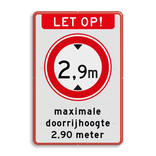 Bord maximale doorrijhoogte (RVV C-19) - reflecterend