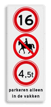 Informatiebord met A01, ruiter, C21 en txt