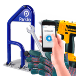 Installation et montage d'une barrière de stationnement Parklio sur une surface plane - sur votre propre terrain