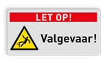 Veiligheidsbord waarschuwing Gevaar voor vallen door hoogteverschil