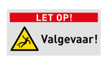 Veiligheidsbord waarschuwing Gevaar voor vallen door hoogteverschil