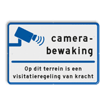 Informatiebord camerabewaking visitatieregeling van kracht - reflecterend