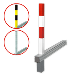 Neerklapbare parkeerpaal - inzinkbaar - 70x70mm met slot