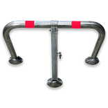 Barrière anti-stationnement en acier 835x400x48mm fondation béton non incluse