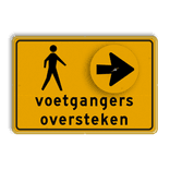 Omleidingsbord - voetgangers oversteken - Werk in uitvoering