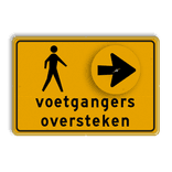 Omleidingsbord voetgangers oversteken (werk in uitvoering) - reflecterend