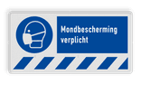 Veiligheidsbord M016 met tekst Mondbescherming verplicht