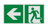 Vluchtroute bord met pijl naar links - reflecterend
