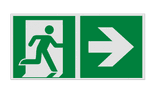 Vluchtroute bord met pijl naar rechts