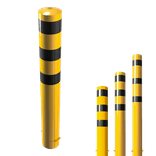 Poteau de protection Ø193mm à ancrage au sol, galvanisée ou jaune/noir