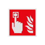 Brand bord met pictogram Brandmelder
