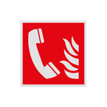 Brand bord met pictogram Telefoon voor brandalarm