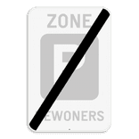Zonebord SB250 ZE9aT/ - Einde parkeerzone met eigen tekst