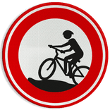Verkeersbord - Verboden voor mountainbikers - reflecterend