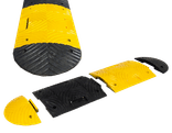 Bremsschwelle aus Gummi komplett – 15-20 km/h – 50 mm hoch – Gelb/Schwarz
