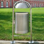 Poubelle extérieure en inox 35 L avec bac basculant et serrure triangulaire